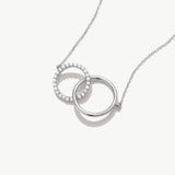 14K Solid Gold Interlocking Circle Necklace