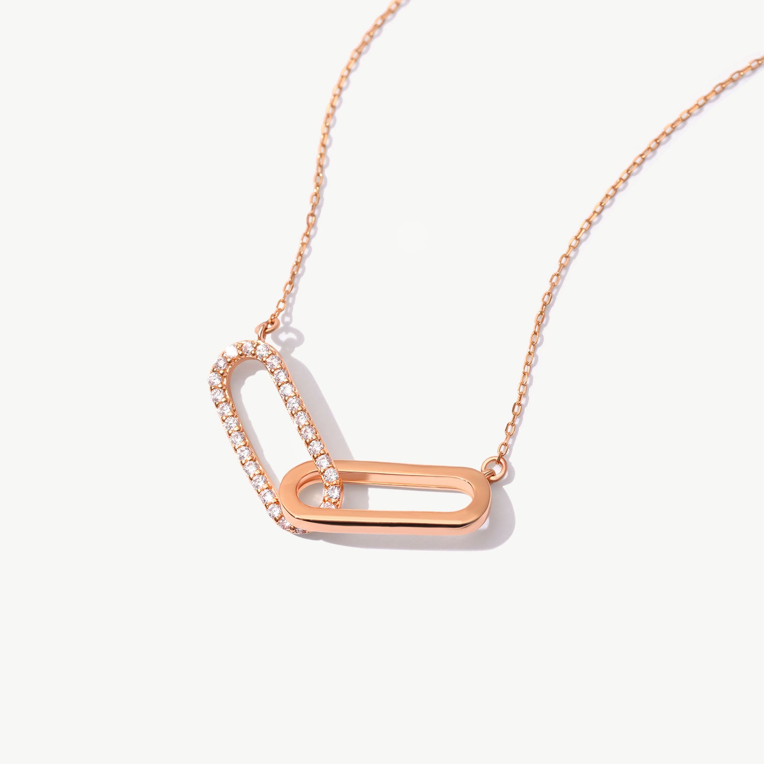 14K Solid Gold Couple Necklace, Interlocking Jewelry