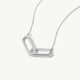 14K Gold Interlocking Necklace: Sparkling Couple Necklace