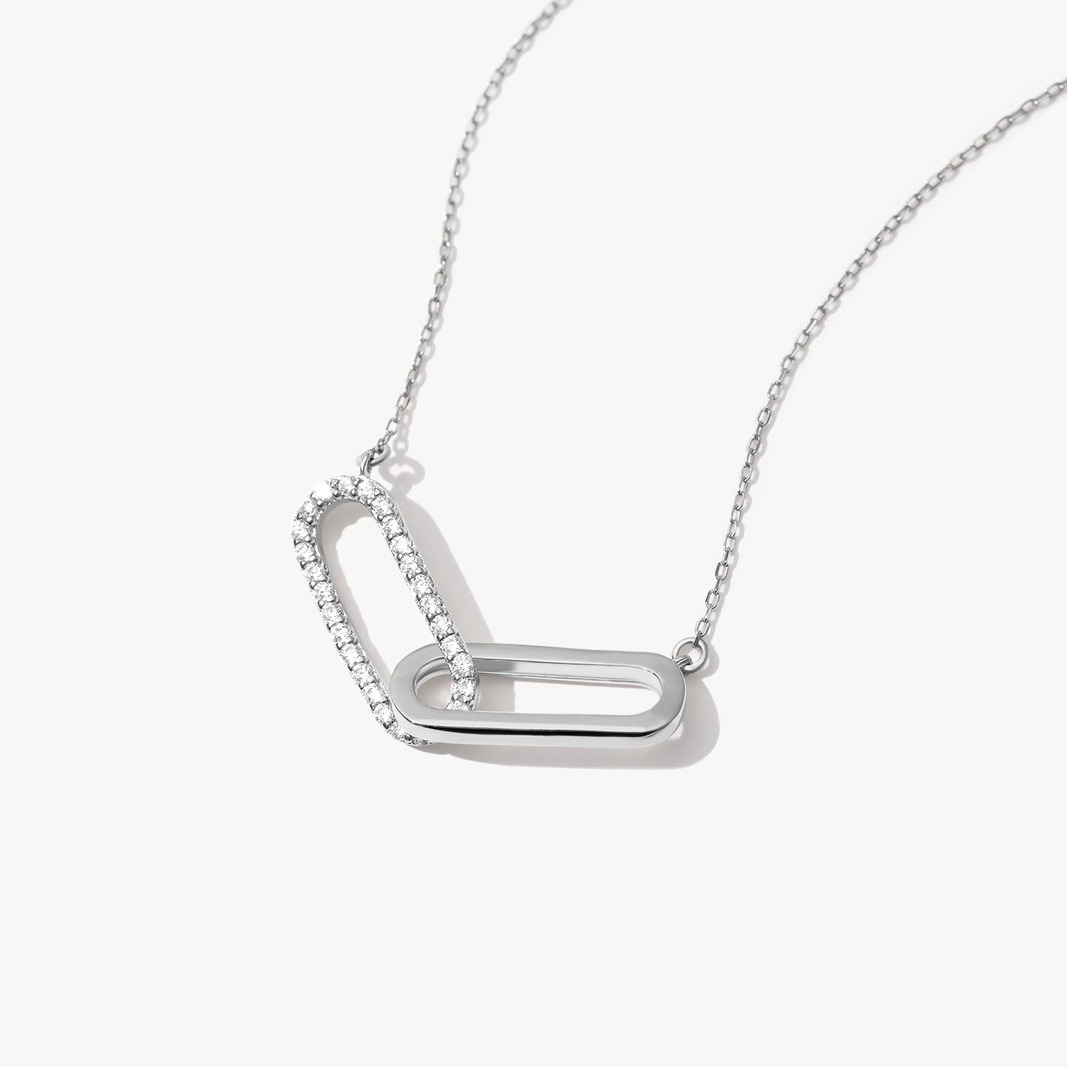 14K Solid Gold Couple Necklace, Interlocking Jewelry