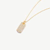 14K Solid Gold Dog Tag Necklace