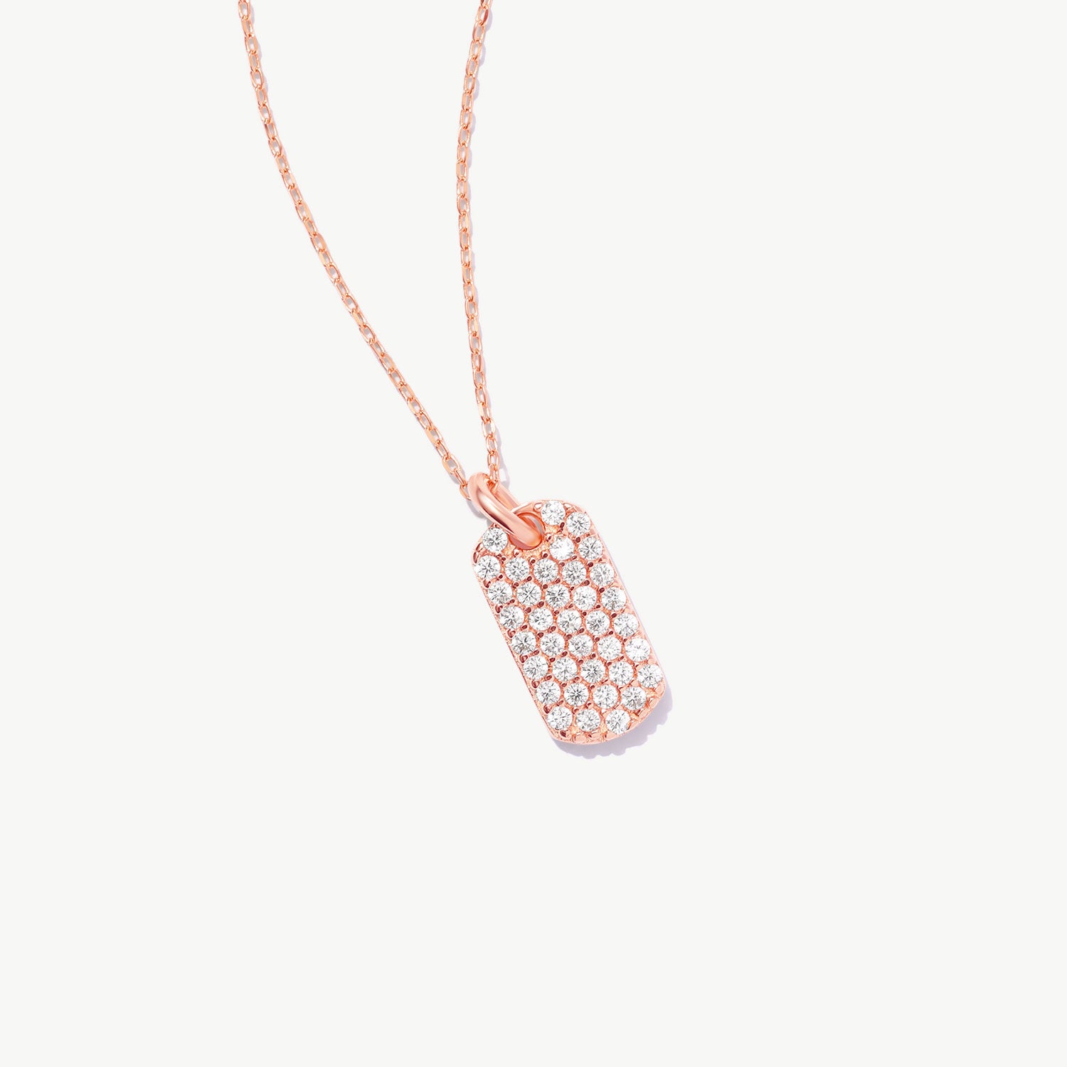 14K Solid Gold Dog Tag Necklace