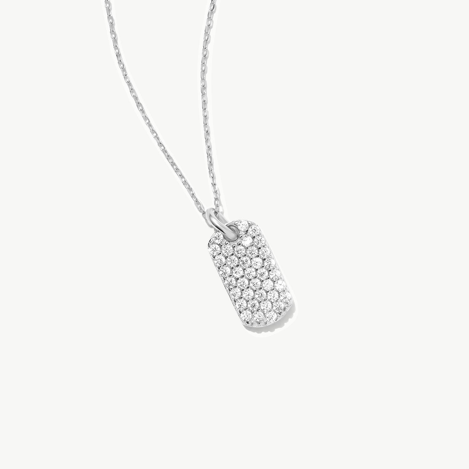 14K Solid Gold Dog Tag Necklace