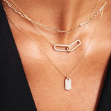 14K Gold Interlocking Necklace: Sparkling Couple Necklace