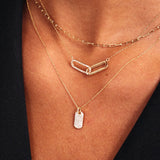 14K Gold Interlocking Necklace: Sparkling Couple Necklace