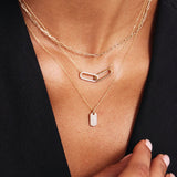 14K Gold Interlocking Necklace: Sparkling Couple Necklace