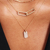 14K Gold Interlocking Necklace: Sparkling Couple Necklace