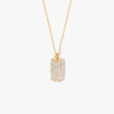 14K Solid Gold Dog Tag Necklace