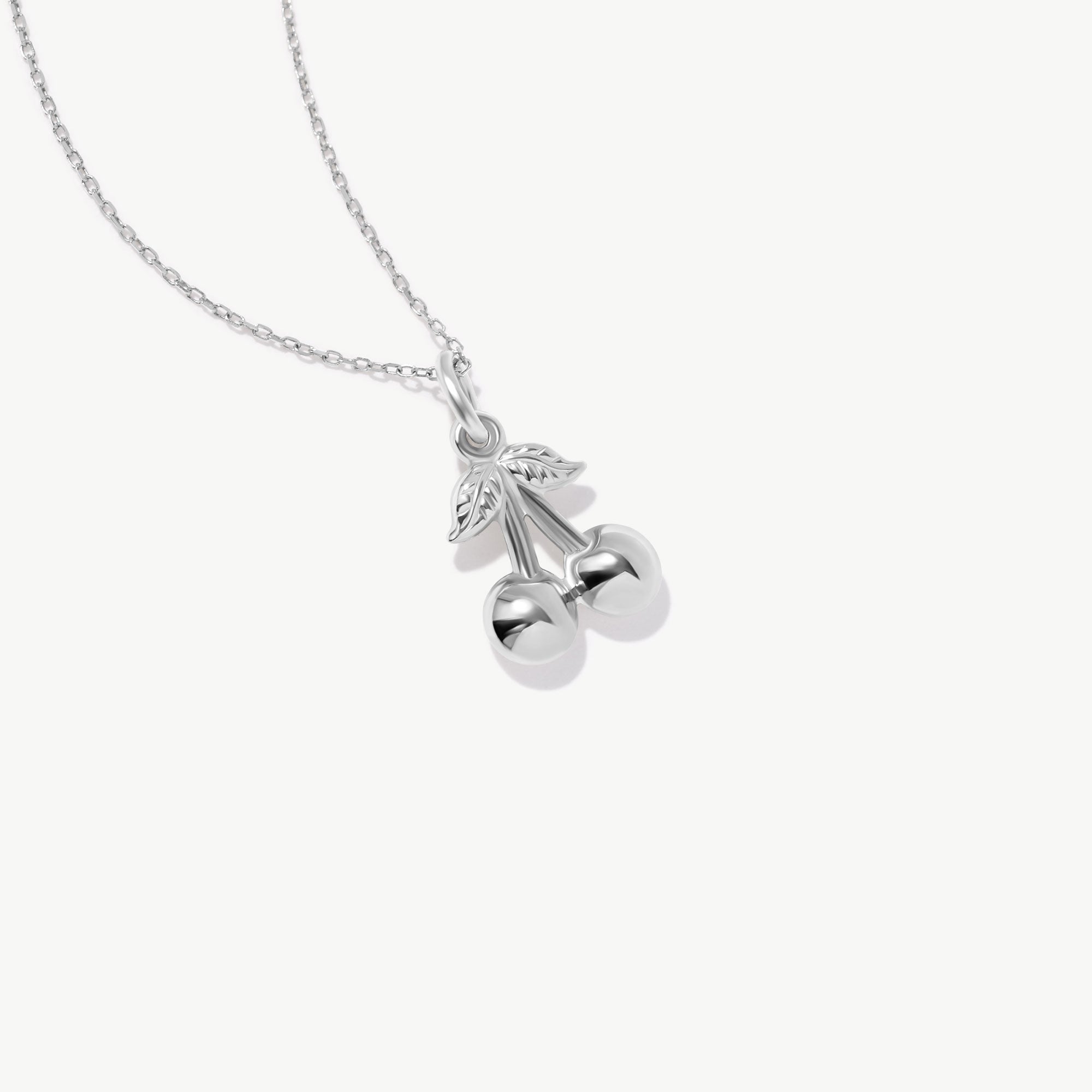 14K Solid Gold Cherry Pendant Necklace