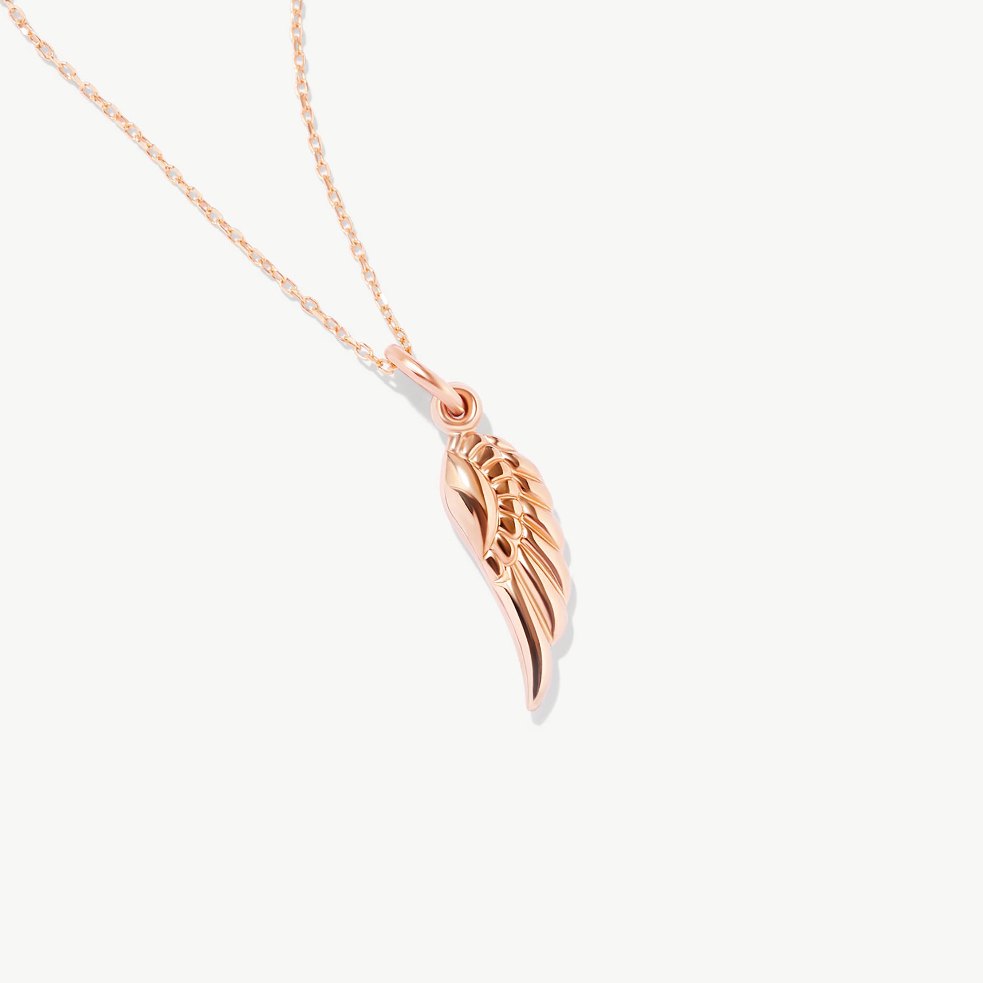 14K Solid Gold Angel Wing Necklace