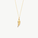 14K Solid Gold Angel Wing Necklace