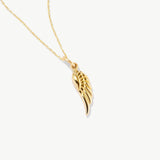 14K Solid Gold Angel Wing Necklace