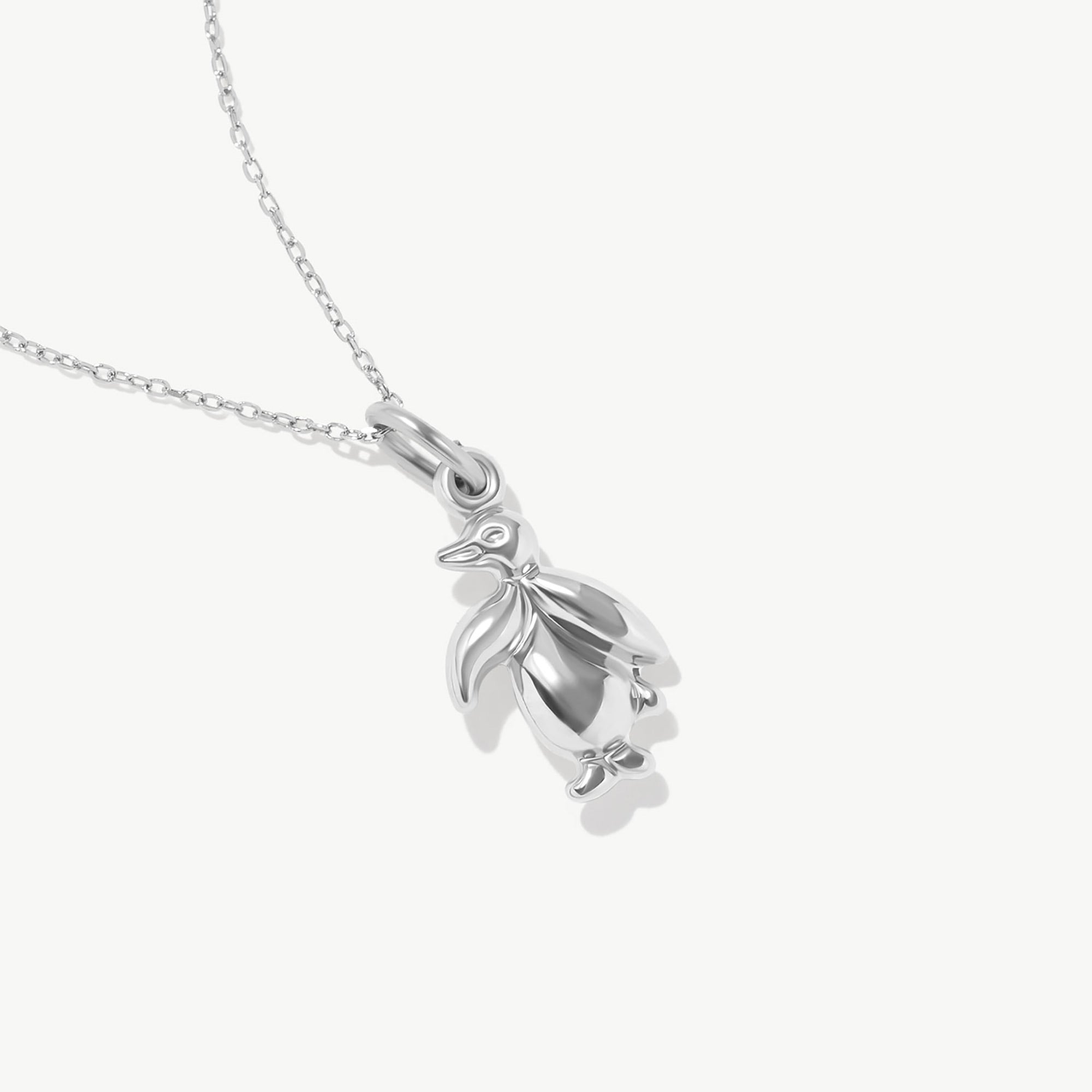 14K Solid Gold Penguin Necklace