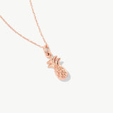 14K Real Solid Gold Pineapple Necklace
