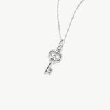14K Solid Gold Lock and Key Necklace Set: Matching Couple Necklaces