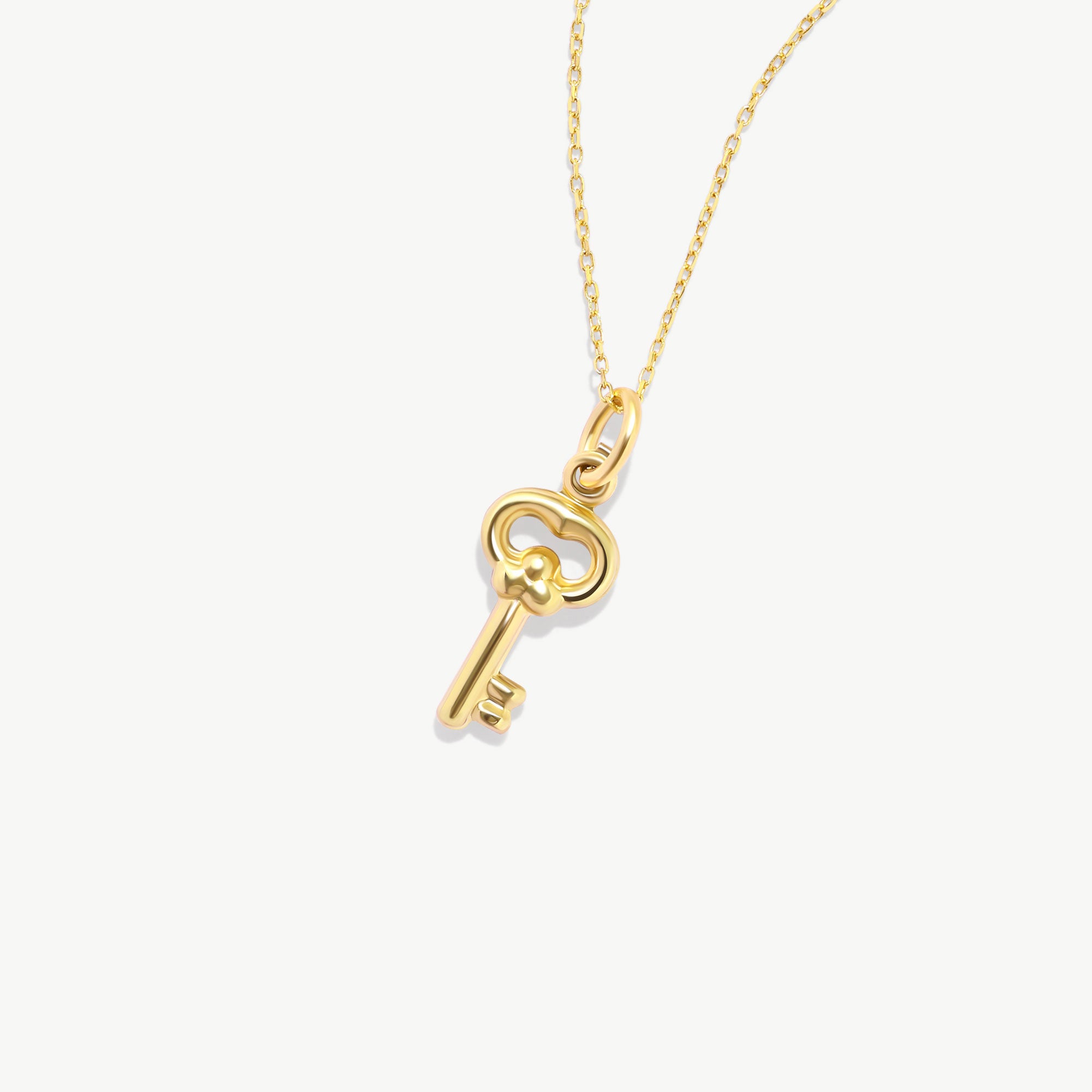 14K Solid Gold Lock and Key Necklace Set: Matching Couple Necklaces