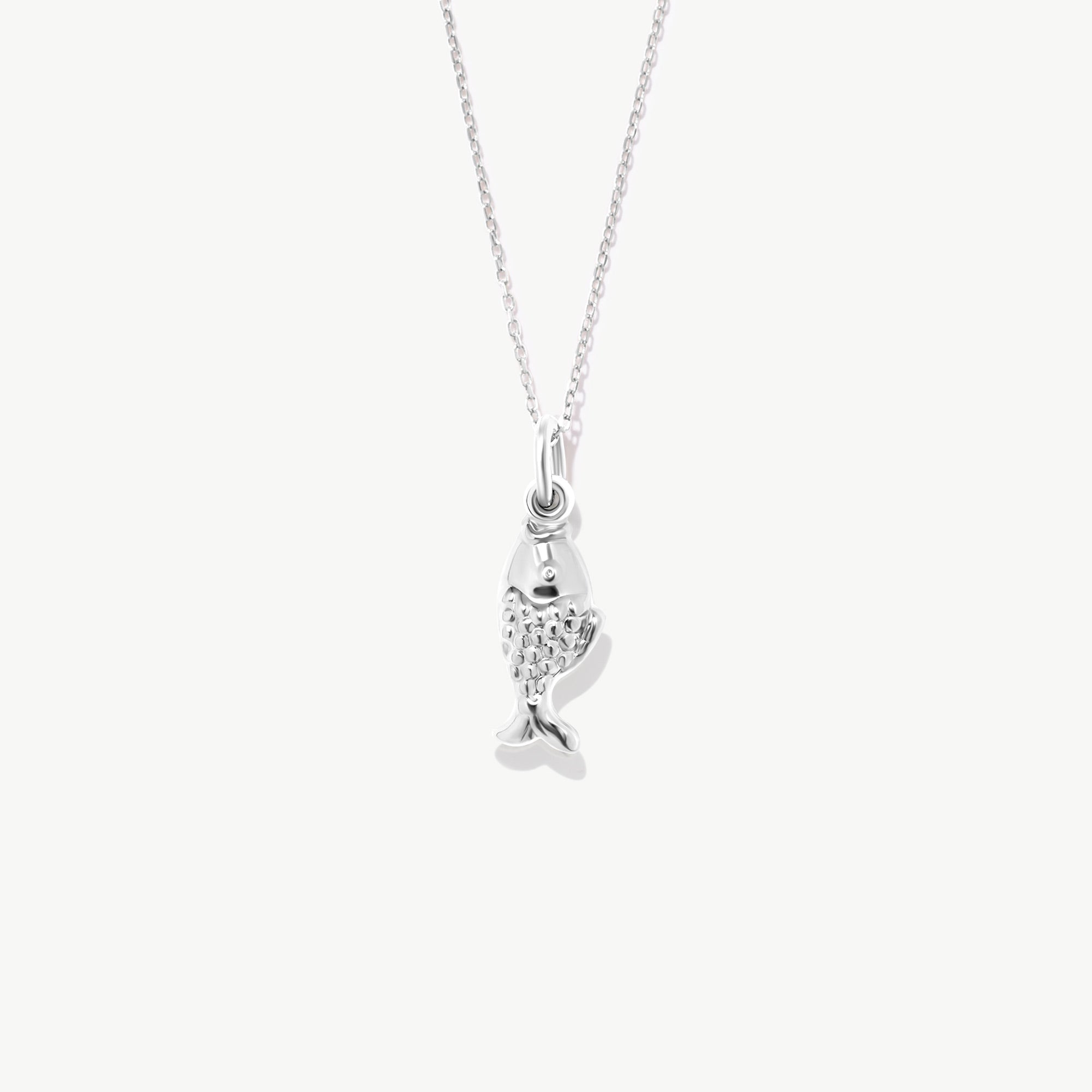 14K Solid Gold Fish Necklace