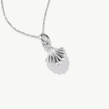 14K Solid Gold Seashell Necklace: Dainty Summer Pendant