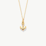 14K Solid Gold Anchor Necklace: Dainty Nautical Charm