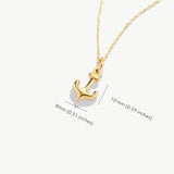 14K Solid Gold Anchor Necklace: Dainty Nautical Charm
