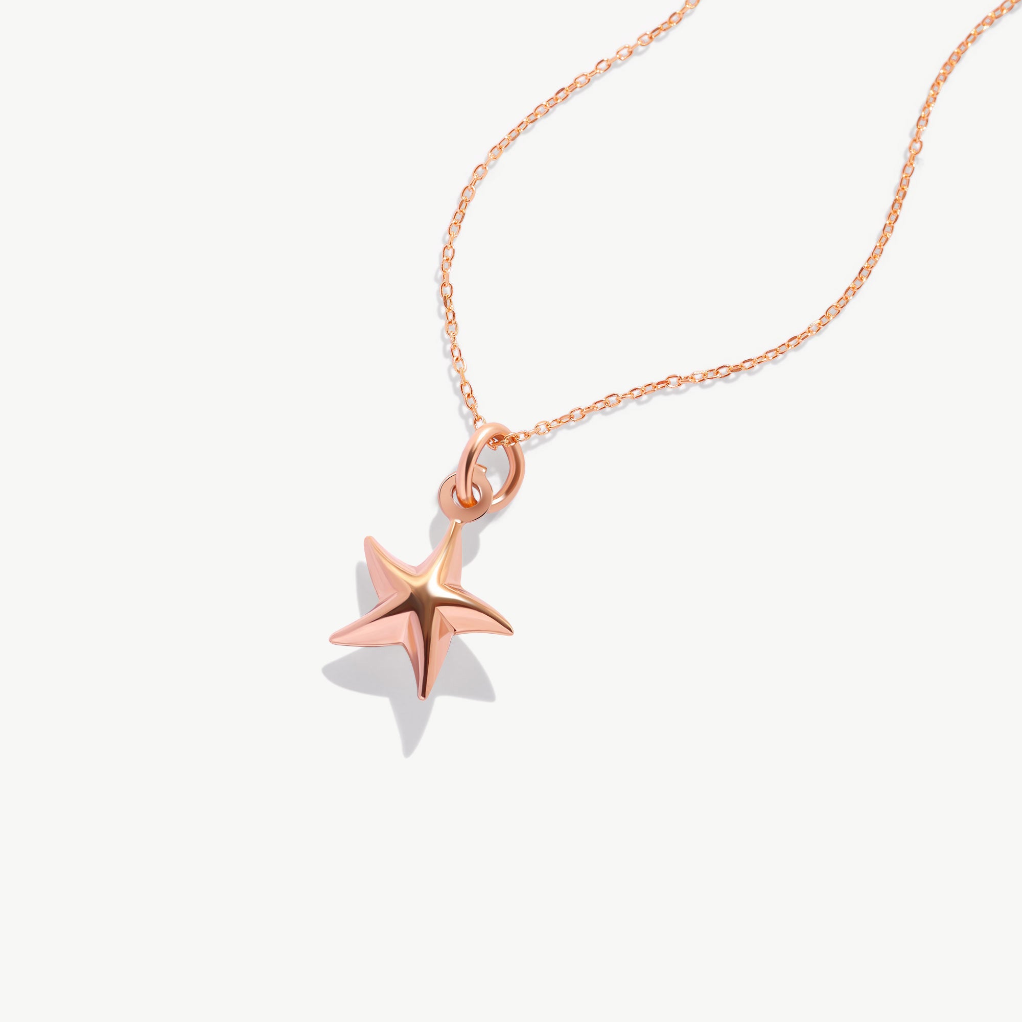 14K Solid Gold Starfish Necklace: Dainty Sea Star Charm