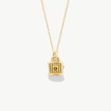 14K Solid Gold Padlock Necklace: Dainty Love Lock Pendant