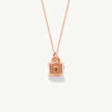 14K Solid Gold Padlock Necklace: Dainty Love Lock Pendant
