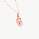 14K Solid Gold Lock and Key Necklace Set: Matching Couple Necklaces
