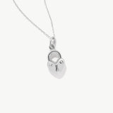 14K Solid Gold Lock and Key Necklace Set: Matching Couple Necklaces