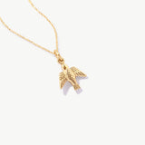 14K Solid Gold Eagle Necklace: Bird Charm Pendant