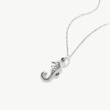 14K Real Solid Gold Seahorse Necklace • Nautical Beach Jewelry