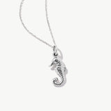 14K Real Solid Gold Seahorse Necklace • Nautical Beach Jewelry