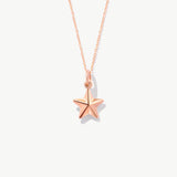 14K Solid Gold Tiny Star Necklace: Dainty Celestial Pendant