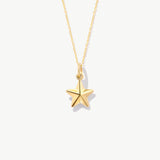 14K Solid Gold Tiny Star Necklace: Dainty Celestial Pendant
