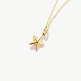 14K Solid Gold Tiny Star Necklace: Dainty Celestial Pendant