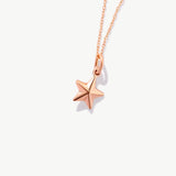 14K Solid Gold Tiny Star Necklace: Dainty Celestial Pendant