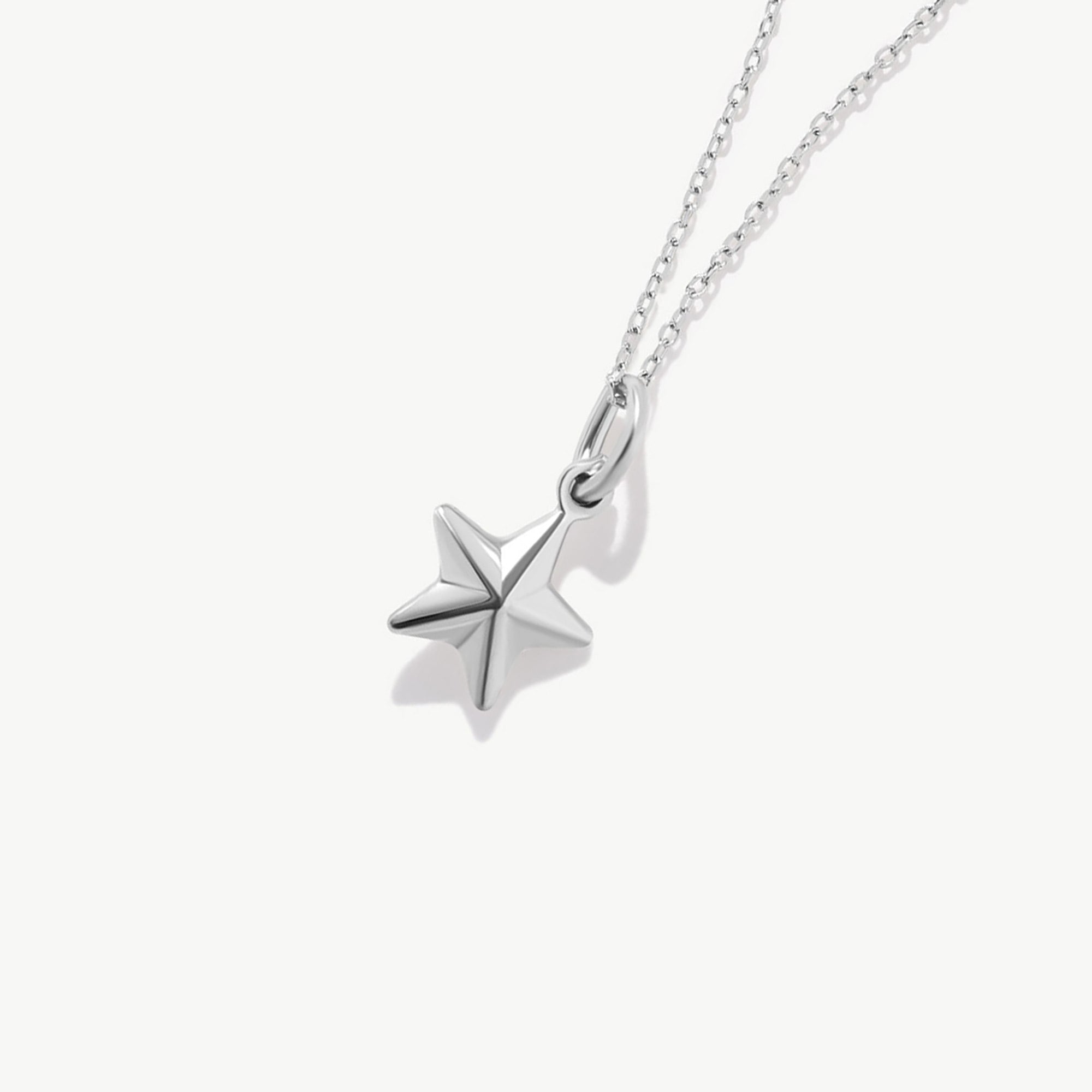 14K Solid Gold Tiny Star Necklace: Dainty Celestial Pendant