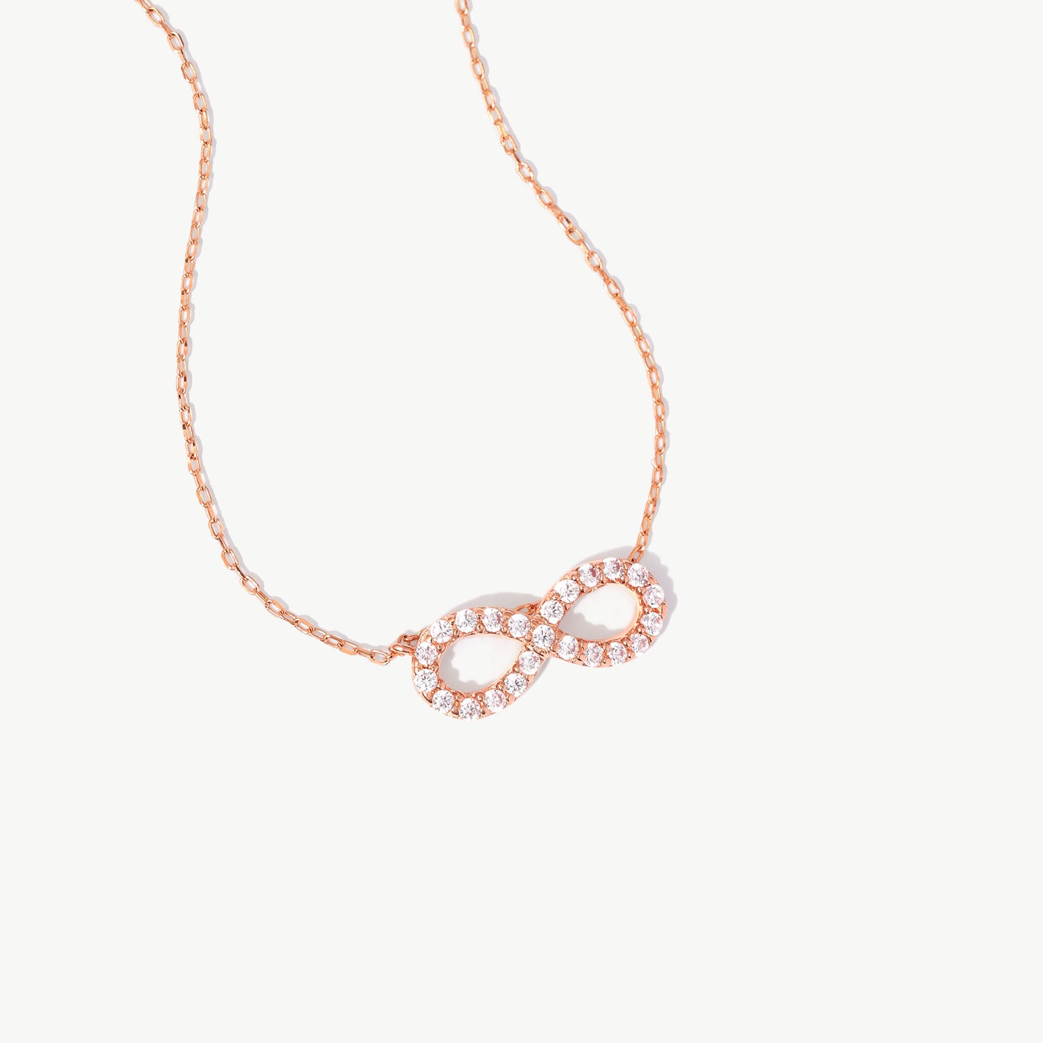 14K Solid Gold Infinity Necklace: Eternity Pendant