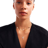 14K Solid Gold Personlized Cross Necklace: Dainty Religious Pendant