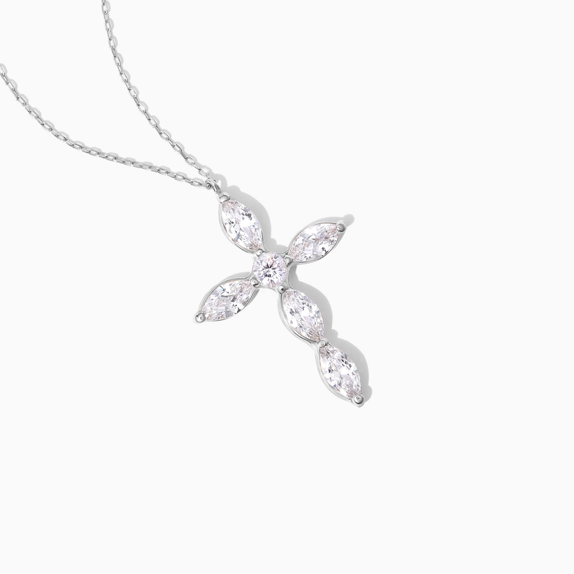 14K Solid Gold Cross Necklace: Dainty Religious Pendant