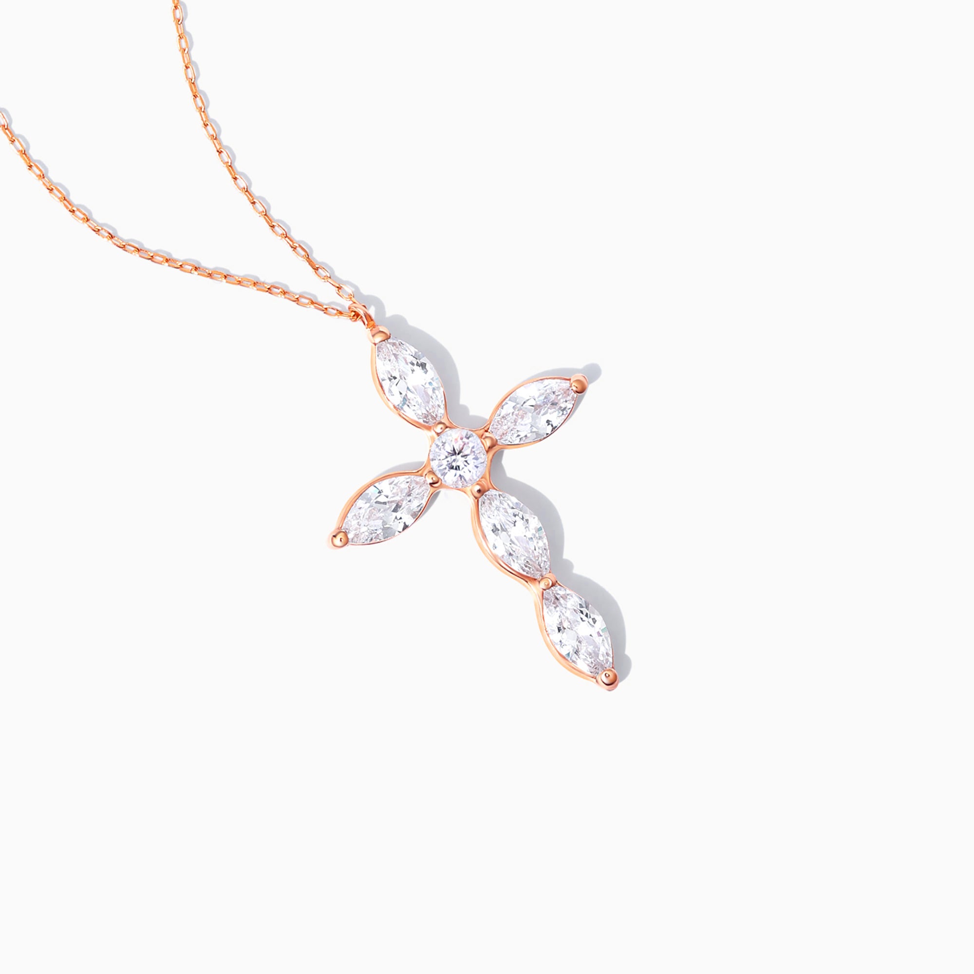 14K Solid Gold Cross Necklace: Dainty Religious Pendant