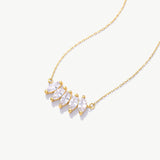 14K Solid Gold Marquise Diamond Necklace