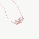 14K Solid Gold Marquise Diamond Necklace