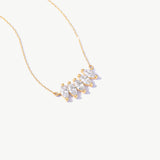14K Solid Gold Marquise Diamond Necklace