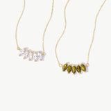 14K Solid Gold Marquise Diamond Necklace