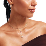 14K Solid Gold Evil Eye Necklace: Dainty Protection Pendant