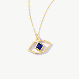 14K Solid Gold Unique Evil Eye Necklace: Protection Eye Pendant