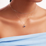 14K Solid Gold Unique Evil Eye Necklace: Protection Eye Pendant