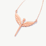 14K Solid Gold Diamond St. Michael Necklace, Archangel Pendant, Guardian Angel