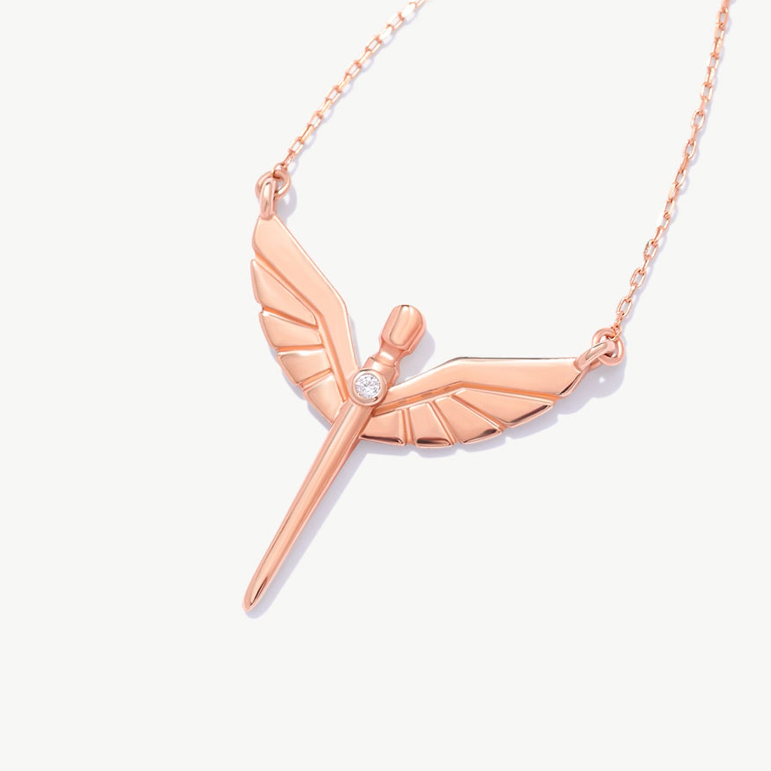 14K Solid Gold Diamond St. Michael Archangel Necklace